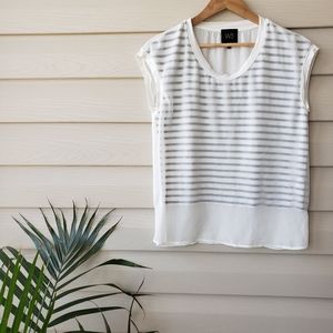 Anthropologie W5 Striped Sheer Blouse Small